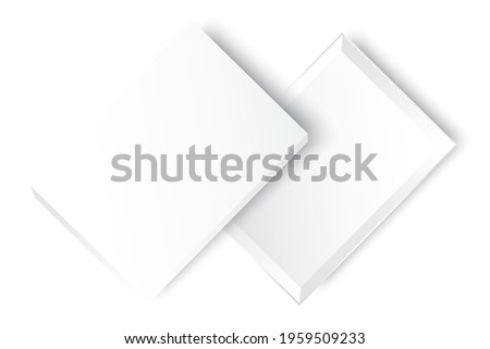 Empty open gift box template. Open gift box isolated. Realistic 3d. Vector illustration. Stock image.