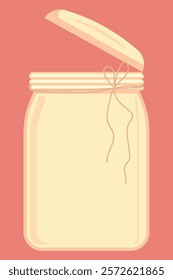  Empty Open Glass Jar Vector Illustration