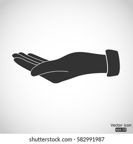 Empty open hand icon - vector  illustration