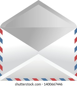 Empty open mail envelope without attachment. Envelope for urgent, military and state mail.
