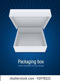 Empty Open Packaging Box Vector Illustration EPS10. Transparent Objects Used For Shadows And Lights Drawing