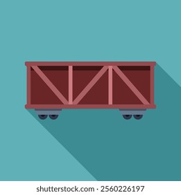 Empty open wagon train car waiting for loading cargo standing on rails