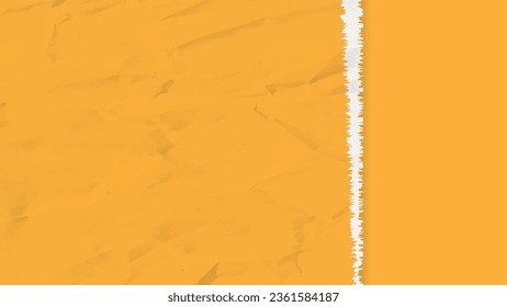 Empty Orange Crumpled Torn Paper Background. Suitable for Web Banner, Cover, or backdrop