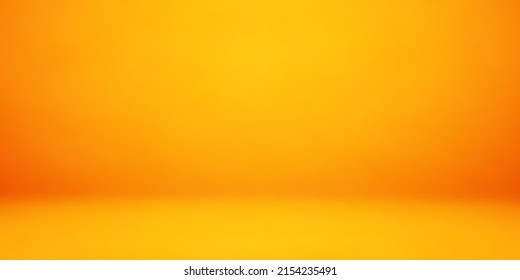 Empty orange room studio gradient used for background
