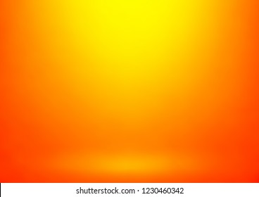 Empty orange studio room, used as background for display your products