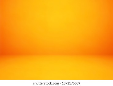 Empty orange studio room vector background. Can be used for display or montage your products