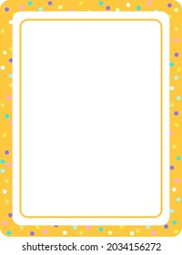 Empty orange vertical frame banner template illustration