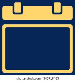 Empty Organizer Day vector icon. Style is flat symbol, yellow color, rounded angles, blue background.