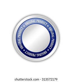 Empty original product badge placed on white background