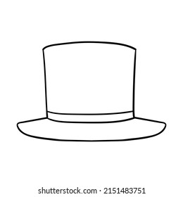 Empty outline hat. Headdress icon, hat. Isolated outline on a white background.