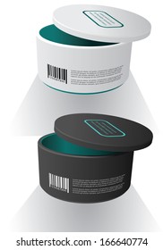 Empty package box mock-up. Vector illustration.