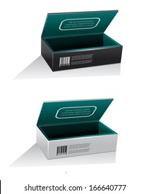 Empty package box mock-up. Vector illustration.??????