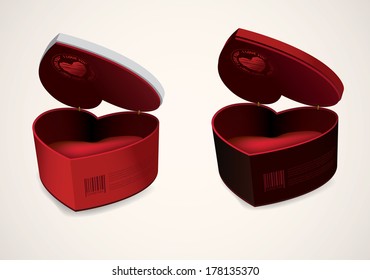 Empty package box mock-up. Vector illustration.