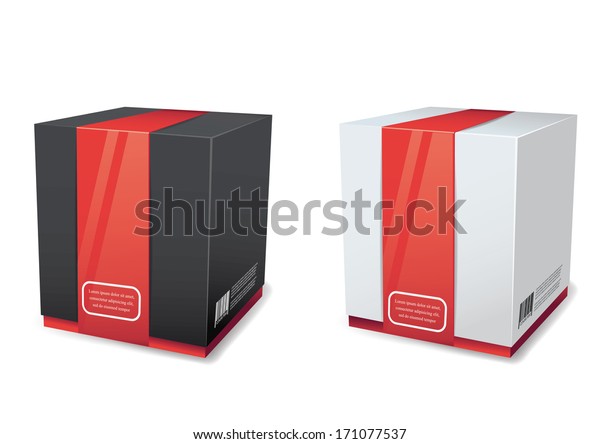 Download Empty Package Box Mockup Vector Illustration Stock Vector ...