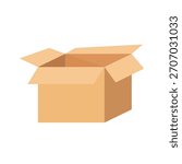 empty package cardboard box illustration isolated on white background