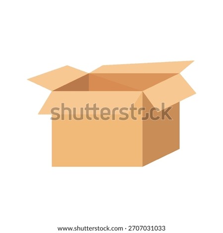 empty package cardboard box illustration isolated on white background