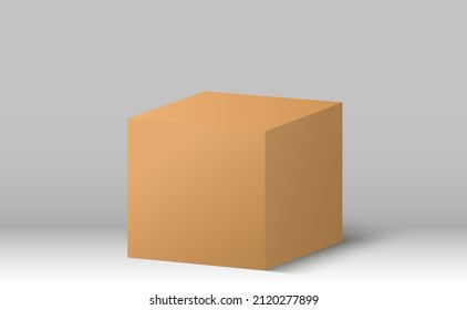 Empty packaging boxes, cube view and product package mockups 3d vector illustration White box mockup.