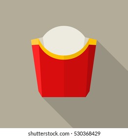 Empty packaging for french fries. Vector illustration