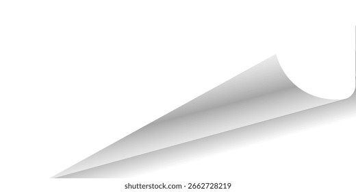 Empty page with corner fold. Curled paper mockup