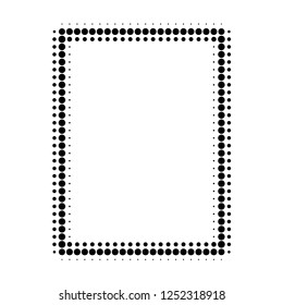 Empty page halftone dotted icon. Halftone array contains circle points. Vector illustration of empty page icon on a white background.