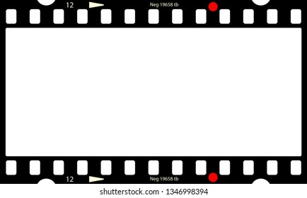 Empty panorama photo negative, picture frame, free copy space, vector