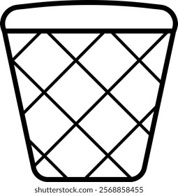 empty paper bin flat icon