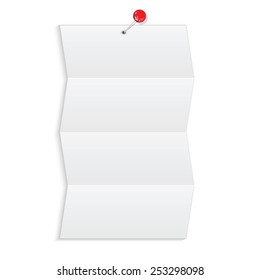 Empty paper booklet isolated on white background.Blank clean sheet with space for your design