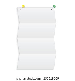 Empty paper booklet isolated on white background.Blank clean sheet with space for your design