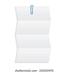 Empty paper booklet isolated on white background.Blank clean sheet with space for your design
