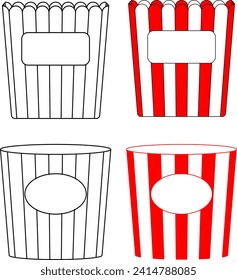 empty paper box for popcorn icon