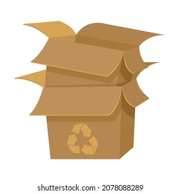 empty paper box with recycle icon