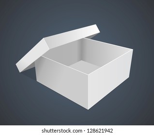 empty paper box vector illustration on Gray background