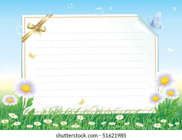 Empty paper with colorful flowers