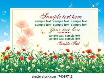 Empty paper with colorful flowers