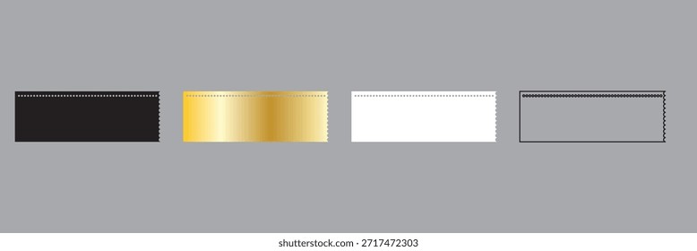 Leere Papiercoupons und Ticketsymbol. Eintrittskarten für VIP-Pass, Kino oder Einladungen zu Veranstaltungen.  Ticket-Mockup-Designs.