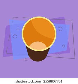 Empty paper cup. Carton disposable container for takeaway drinks. Takeaway cups concept. Vector illustration can be used for topics like beverage, coffee, waste sorting