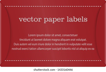 Empty paper label or abstract vintage old paper banners  element for advertising and design. Vector illustration