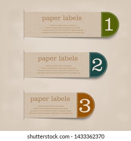 Empty paper label or abstract vintage old paper banners  element for advertising and design. Vector illustration