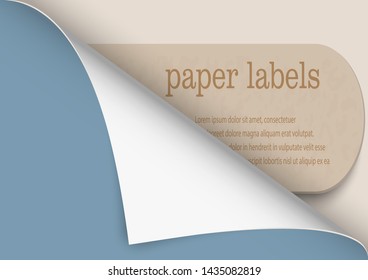 Empty paper label or abstract vintage old paper banners  element for advertising and design. Vector illustration