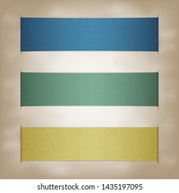 Empty paper label or abstract vintage old paper banners  element for advertising and design. Vector illustration