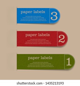 Empty paper label or abstract vintage old paper banners  element for advertising and design. Vector illustration
