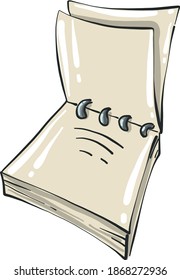 Empty paper note, illustration, vector on white background.