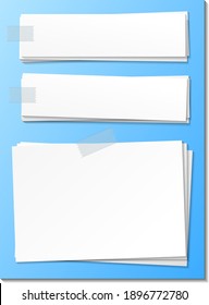 Empty paper note template stick with tape  illustration