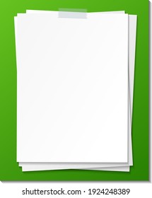 Empty paper note template stick with tape  illustration