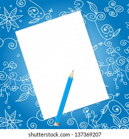 Empty paper on flower background