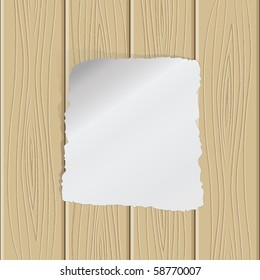 Empty paper on wooden structure. Vector illustration