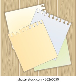 Empty paper on wooden structure. Vector illustration