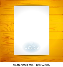 Empty paper on the wooden vintage background