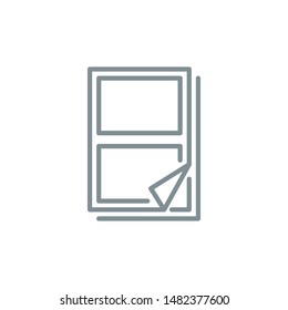 empty paper pages outline flat icon. Single high quality outline logo symbol for web design or mobile app. Thin line sign design logo. gray icon pictogram isolated on white background