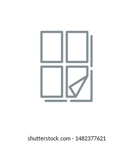 empty paper pages outline flat icon. Single high quality outline logo symbol for web design or mobile app. Thin line sign design logo. gray icon pictogram isolated on white background